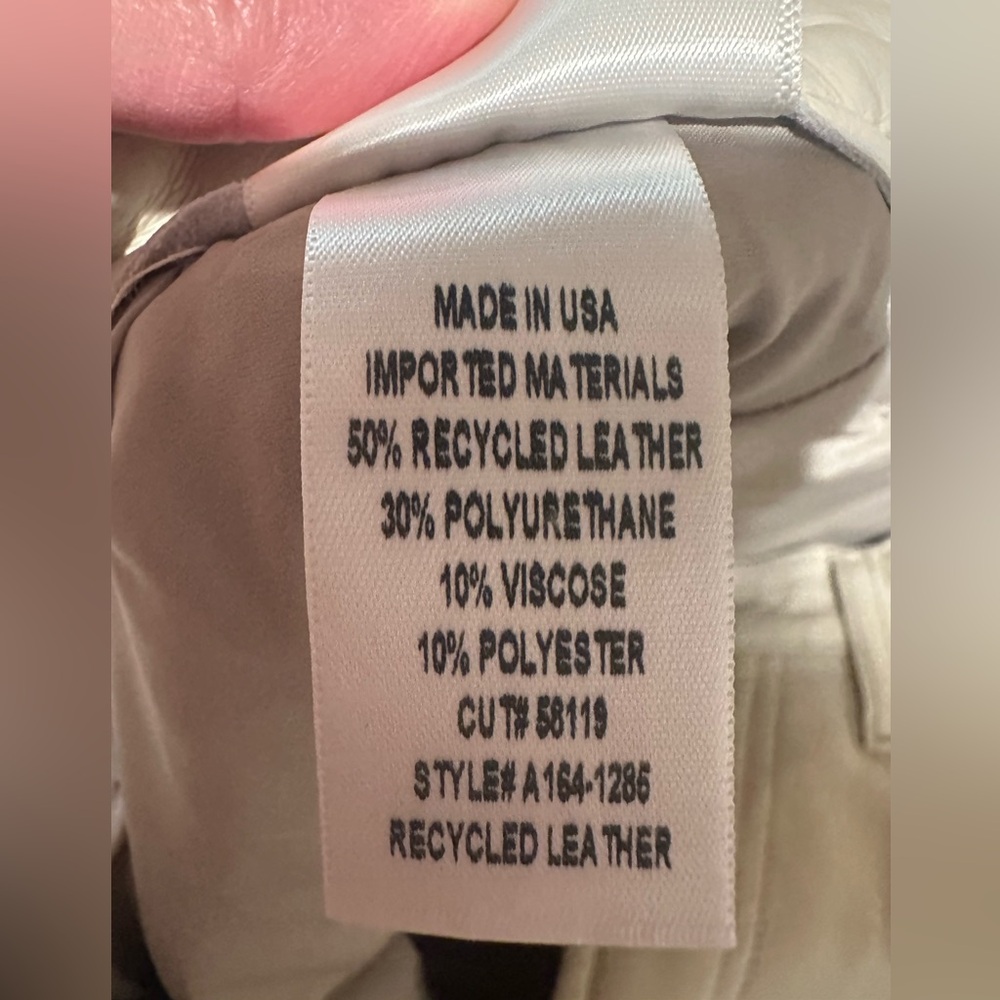 AGolde 90s high waist recycled leather jeans in Ivory - Picture 7 of 7